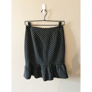 WHBM Black Polkadot Peplum Skirt
